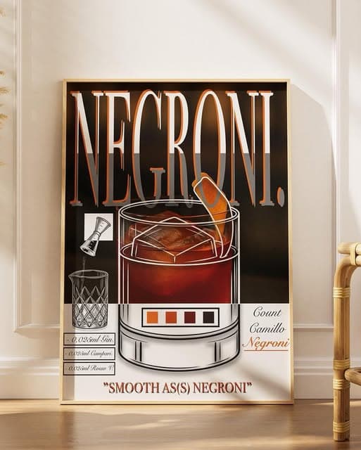 Negroni poster sa ramom — detalj završnice